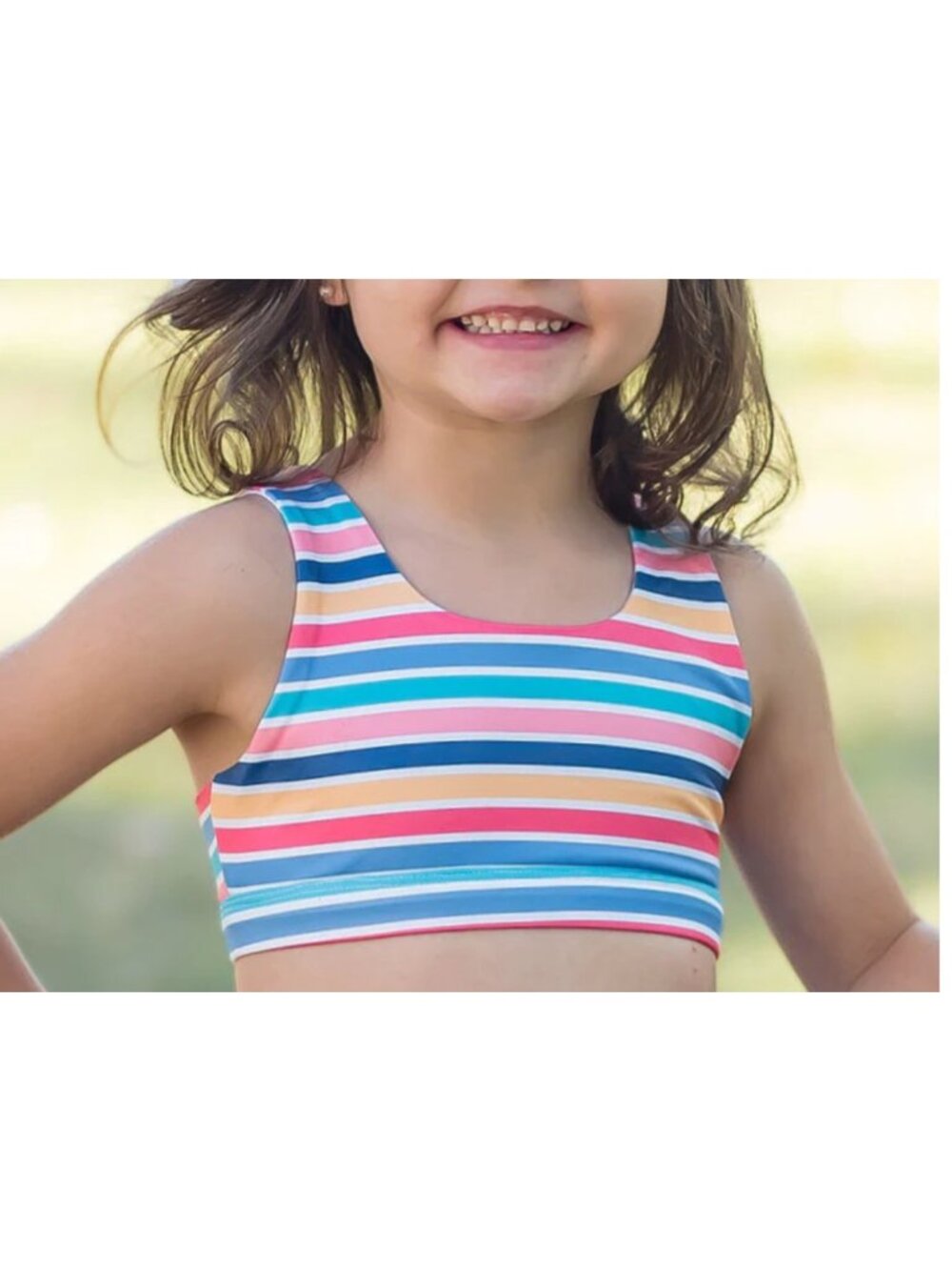 Girls Honesty Sports Bra Striped NWT Size Small 8  NWT $32